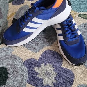 Adidas Men's Royal Blue and White Sneakers